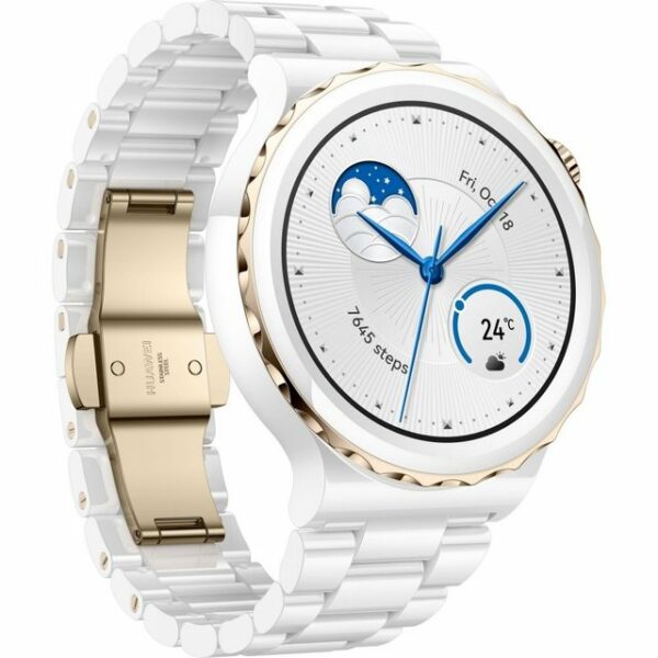 Huawei Watch GT 3 Pro Ceramic 43 mm - Smartwatch - white ceramic/gold Smartwatch