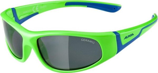 Alpina Sports Sonnenbrille (1-St) ALPINA Unisex - Kinder, FLEXXY JUNIOR Sonnenbrille neon-green-blue